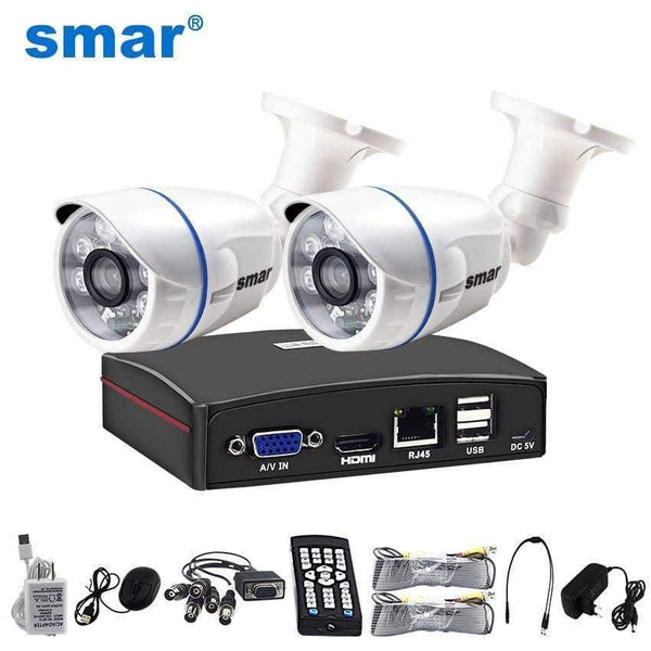 Planet Gates China / None / AU Plug, Black Smar 4CH 1080N 5 in 1 AHD DVR Kit CCTV System 2PCS 720P/1080P IR AHD Camera Outdoor Waterproof Day & Night Security Camera Kit