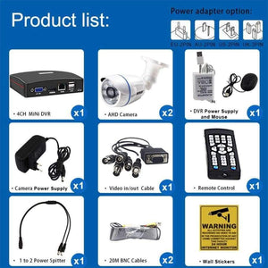 Planet Gates China / None / AU Plug, Black Smar 4CH 1080N 5 in 1 AHD DVR Kit CCTV System 2PCS 720P/1080P IR AHD Camera Outdoor Waterproof Day & Night Security Camera Kit