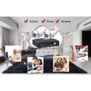 Planet Gates China / None / AU Plug, Black Smar 4CH 1080N 5 in 1 AHD DVR Kit CCTV System 2PCS 720P/1080P IR AHD Camera Outdoor Waterproof Day & Night Security Camera Kit