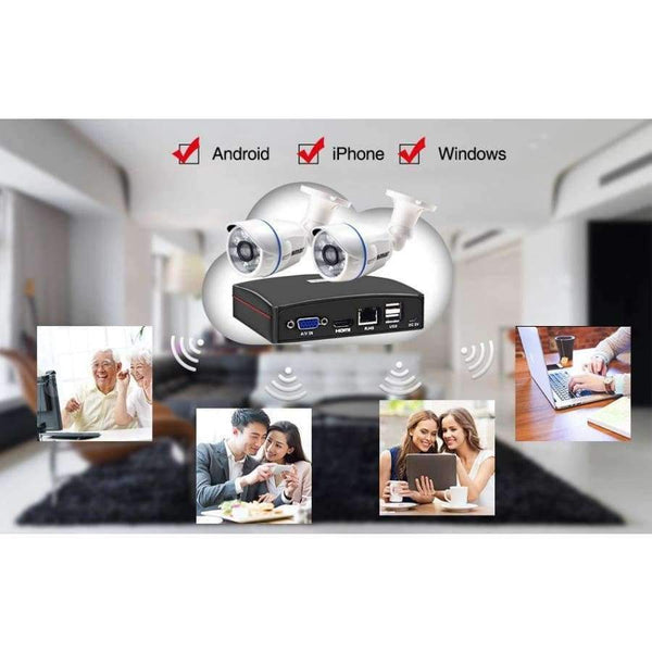 Planet Gates China / None / AU Plug, Black Smar 4CH 1080N 5 in 1 AHD DVR Kit CCTV System 2PCS 720P/1080P IR AHD Camera Outdoor Waterproof Day & Night Security Camera Kit