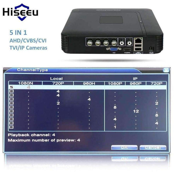 Planet Gates China / None / Black Hiseeu 4CH DVR CCTV System 2PCS Cameras 2CH 1.0 MP IR Outdoor Security Camera 720P HDMI AHD CCTV DVR 1200 TVL Surveillance Kit