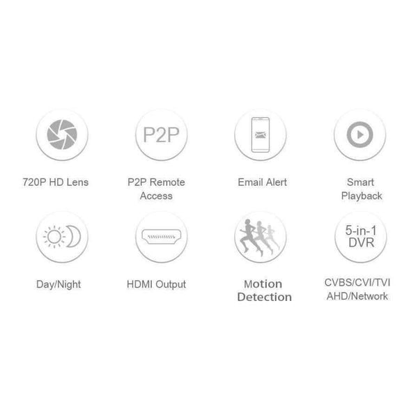 Planet Gates China / None / Black Hiseeu 4CH DVR CCTV System 2PCS Cameras 2CH 1.0 MP IR Outdoor Security Camera 720P HDMI AHD CCTV DVR 1200 TVL Surveillance Kit