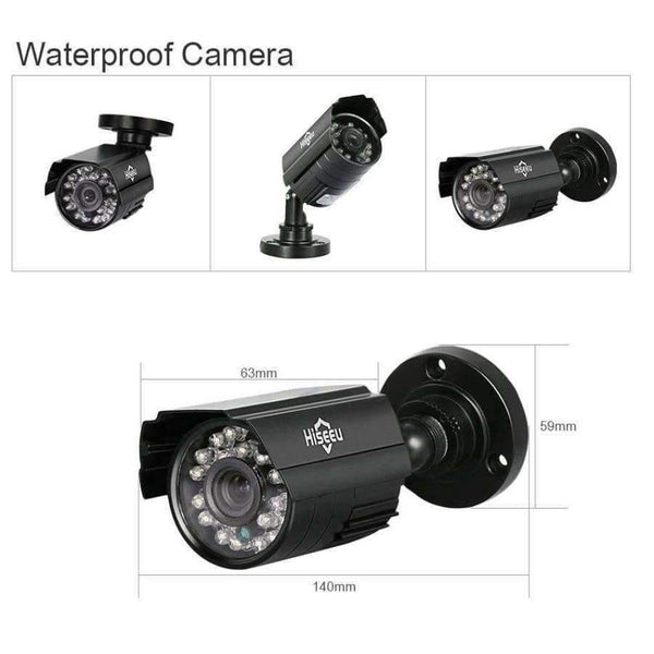 Planet Gates China / None / Black Hiseeu 4CH DVR CCTV System 2PCS Cameras 2CH 1.0 MP IR Outdoor Security Camera 720P HDMI AHD CCTV DVR 1200 TVL Surveillance Kit