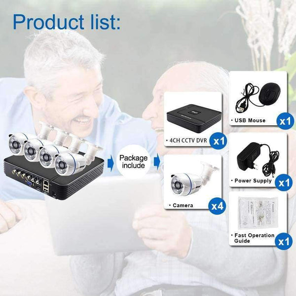 Planet Gates China / None / Black Smar CCTV 4CH 720P/1080P AHD Camera Kit P2P HDMI H. 264 DVR Video Surveillance System Waterproof Outdoor Security Camera Kit