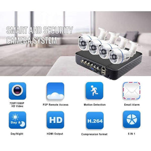 Planet Gates China / None / Black Smar CCTV 4CH 720P/1080P AHD Camera Kit P2P HDMI H. 264 DVR Video Surveillance System Waterproof Outdoor Security Camera Kit