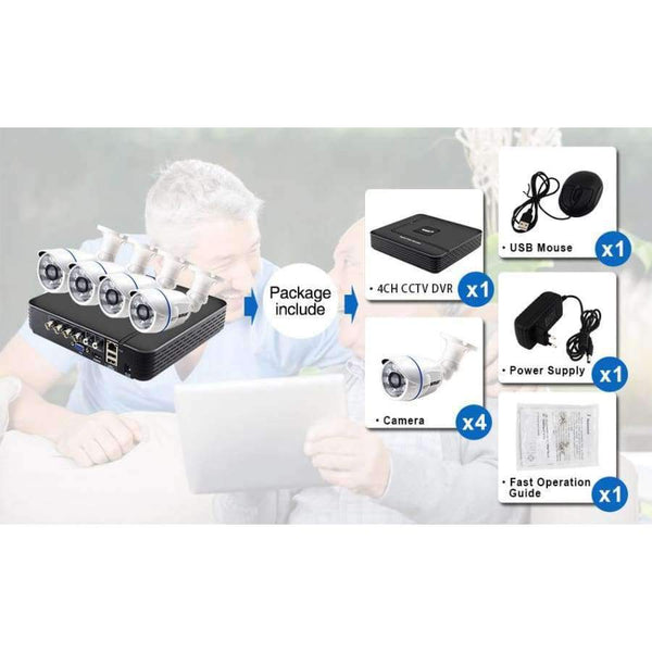 Planet Gates China / None / Black Smar CCTV 4CH 720P/1080P AHD Camera Kit P2P HDMI H. 264 DVR Video Surveillance System Waterproof Outdoor Security Camera Kit