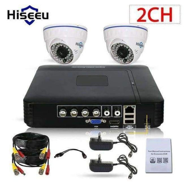 Planet Gates China / None / White Hiseeu 4CH DVR CCTV System 2PCS Cameras 2CH 1.0 MP IR Outdoor Security Camera 720P HDMI AHD CCTV DVR 1200 TVL Surveillance Kit
