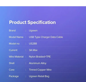 Planet Gates China / Nylon Grey / 25cm Ugreen USB Type C Cable USB C Fast Charging Data Cable for Samsung Galaxy S9 S8 Plus Mobile Phone Charger Cable for Xiaomi Mi 8