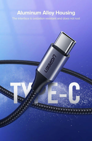 Planet Gates China / Nylon Grey / 25cm Ugreen USB Type C Cable USB C Fast Charging Data Cable for Samsung Galaxy S9 S8 Plus Mobile Phone Charger Cable for Xiaomi Mi 8
