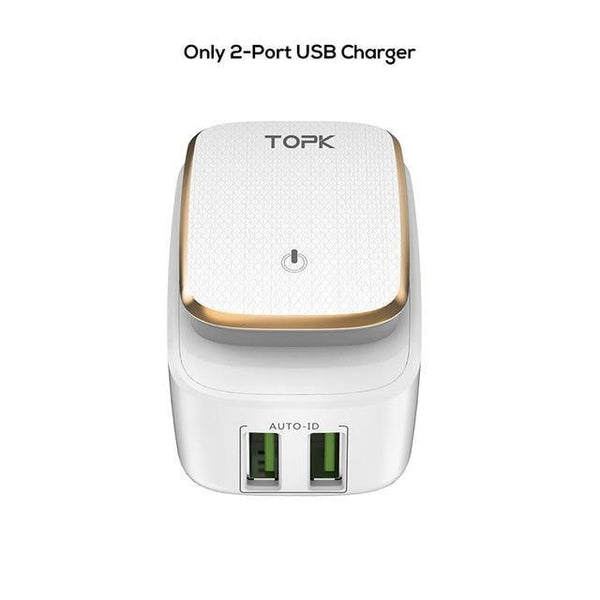 Planet Gates China / Only 2 Prot Charger TOPK Multi-Port USB Charger LED Lamp Auto-ID Mobile Phone Charger Portable Tarvel EU&US Plug Wall Charger Adapter
