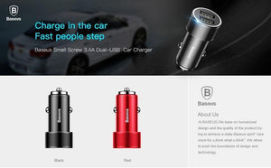 Planet Gates China / Only Car Charger Baseus 3.4A Car Charger for iPhone Samsung Xiaomi Dual USB Mobile Phone Charger for Auto Tablet Travel Adapter Car Phone Charger