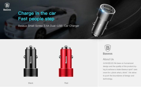 Planet Gates China / Only Car Charger Baseus 3.4A Car Charger for iPhone Samsung Xiaomi Dual USB Mobile Phone Charger for Auto Tablet Travel Adapter Car Phone Charger