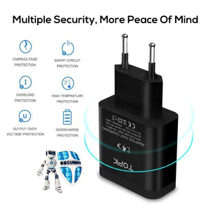 Planet Gates China / Only Micro Cable TOPK 18W Quick Charge 3.0 USB Charger for Samsung Xiaomi Huawei OnePlus LG Mobile Phone Charger With Fast USB Charging Cable