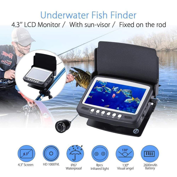 Planet Gates China Original 15M 1000TVL Fish Finder Underwater Ice Fishing Camera 4.3" LCD Monitor 8PCS LED Night Vision Camera For Fishing