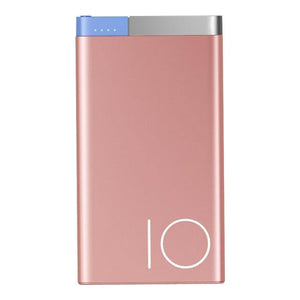 Planet Gates China / Pink 10000Mah ROCK 10000mAh Power Bank Portable Phone Charger Powerbank For iPhone 7 6  for Xiaomi 6 External Battery with Dual Input Ports