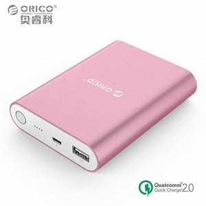 Planet Gates China / Pink ORICO Q1 QC2.0 Power Bank Aluminum 10400mAh Quick Charger 5V2A / 9V1.8A / 12V1.5A Portable and Universal