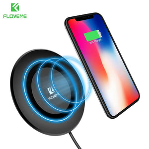 Planet Gates China / Pure White FLOVEME Qi Wireless Charger For iPhone 8 X 10 8 For Samsung Galaxy S8 S8 Plus Note 8 9 S6 S7 Edge S10 S10 Plus Charging Pad Dock
