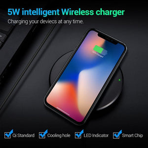 Planet Gates China / Pure White FLOVEME Qi Wireless Charger For iPhone 8 X 10 8 For Samsung Galaxy S8 S8 Plus Note 8 9 S6 S7 Edge S10 S10 Plus Charging Pad Dock