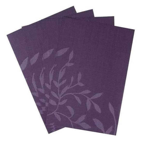 Planet Gates China / Purple Set of 4 PVC Flower Pattern Placemats for Dining Table Runner Linens Place Mat in Kitchen Accessories Cup Wine Mat