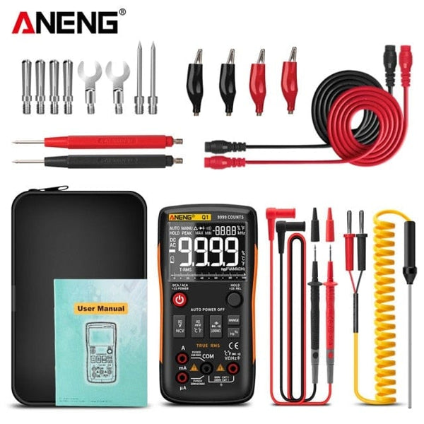 Planet Gates China / Q1 Orange Pro ANENG Q1 Digital Multimeter 9999 Analog Tester True RMS Professional Multimetro DIY Transistor Capacitor NCV Testers Lcr Meter