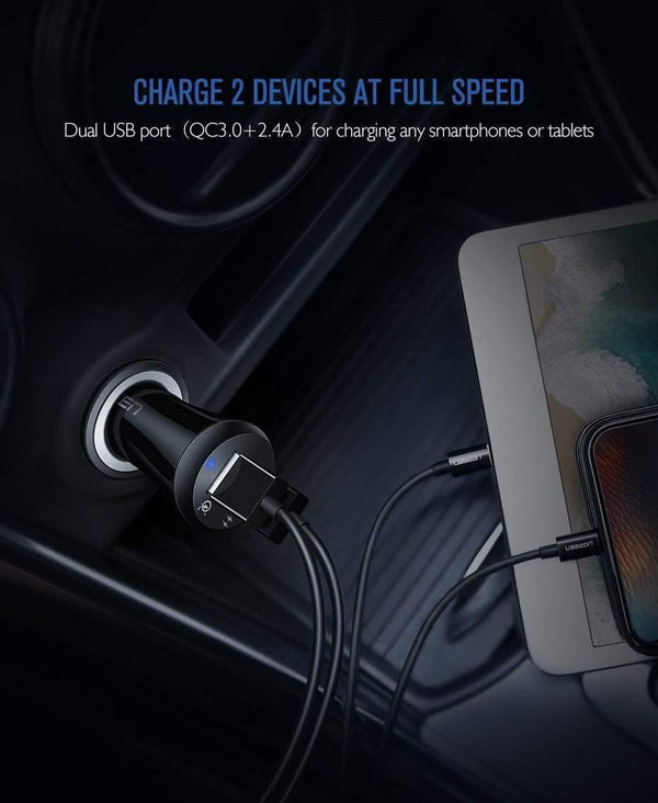 Planet Gates China / QC3.0 and 5V2.4A Ugreen Car USB Charger Quick Charge 3.0 Mobile Phone Charger Dual USB Fast QC 3.0 Car Charger for Samsung Xiaomi Tablet Charger