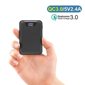 Planet Gates China / QCBlack2 ROCK Mini Power Bank 10000mAh Dual USB Ports External Battery Powerbank with Digital Display for iphone XS Xiaomi PoverBank