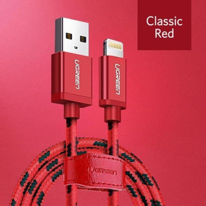 Planet Gates China / Red / 25cm Ugreen for iPhone Cable Lightning to USB Cable for iPhone 8 Xs Max XR 7 Fast Charging Cable Mobile Phone Cable USB Charger Cord