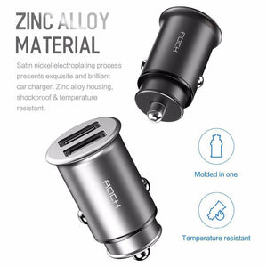 Planet Gates China / Red 4.8A Rock 5V 4.8A Dual USB Car Charger for iPhone Samsung Huawei Xiaomi Mobile Phone Fast Car Phone Charger USB Travel Car-Charger