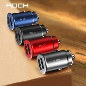 Planet Gates China / Red 4.8A Rock 5V 4.8A Dual USB Car Charger for iPhone Samsung Huawei Xiaomi Mobile Phone Fast Car Phone Charger USB Travel Car-Charger