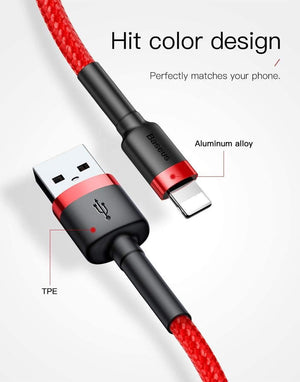 Planet Gates China / Red / 50cm Baseus USB Cable For iPhone XS Max XR X 8 7 6 6s Plus 5 5S SE iPad Pro Mini Fast Charging Charger Data Cord Mobile Phone Cables