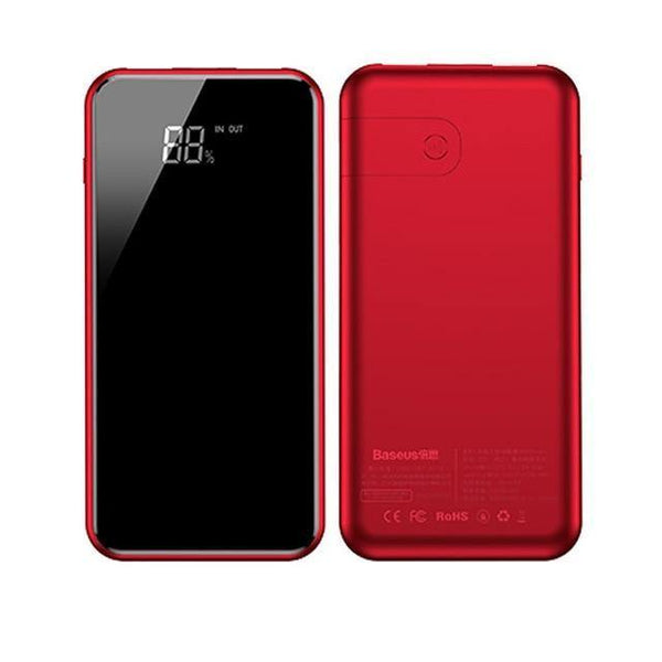 Planet Gates China / Red Baseus 8000mAh QI Wireless Charger Power Bank For iPhone XS Max Xiaomi LCD Dual USB External Battery Wireless Charging Powerbank