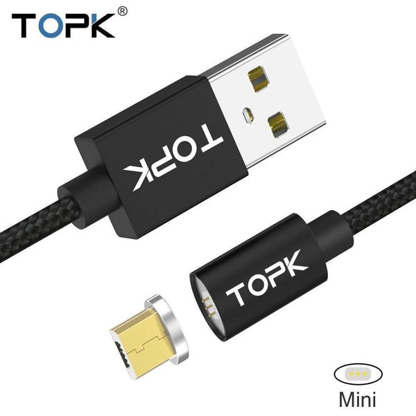 Planet Gates China / Red Cable / 1m TOPK 1M(3.3ft) FLine-Mini LED Magnetic Cable for Samsung S7 Micro USB Devices Mobile Phone Cable Magnet Charger Microusb Cable
