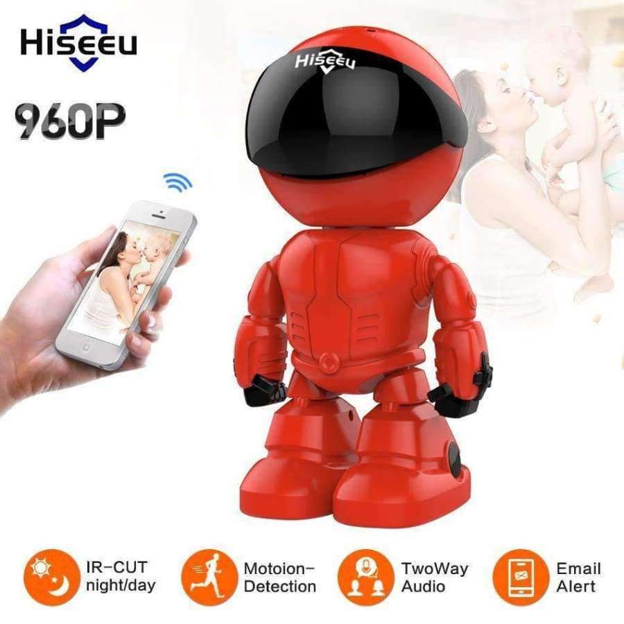 Planet Gates China / Red Hiseeu Wireless Robot IP Camera 960P WIFI CCTV HD Baby Monitor Remote Control Home Security camera network wi-fi two way audio