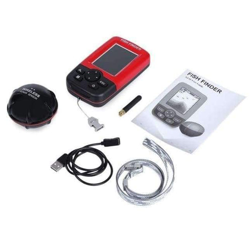 Planet Gates China / Red Portable Fishing Fish Finder Sonar Sounder Alarm Transducer Fishfinder 100M Fishing Wireless Echo With English Display