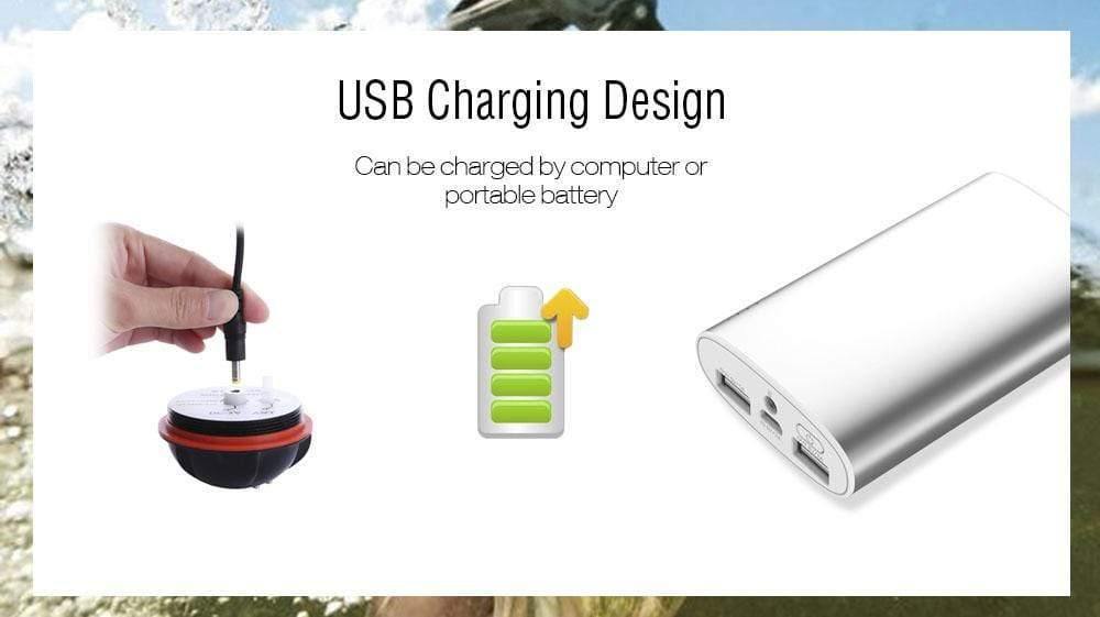 Planet Gates China / Red Portable Fishing Fish Finder Sonar Sounder Alarm Transducer Fishfinder 100M Fishing Wireless Echo With English Display