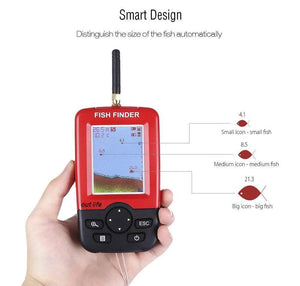 Planet Gates China / Red Portable Fishing Fish Finder Sonar Sounder Alarm Transducer Fishfinder 100M Fishing Wireless Echo With English Display