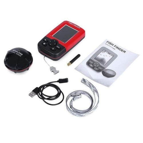 Planet Gates China / Red Portable Fishing Fish Finder Sonar Sounder Alarm Transducer Fishfinder 100M Fishing Wireless Echo With English Display