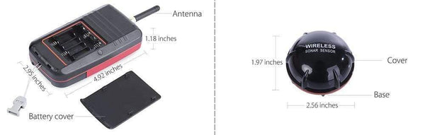 Planet Gates China / Red Portable Fishing Fish Finder Sonar Sounder Alarm Transducer Fishfinder 100M Fishing Wireless Echo With English Display