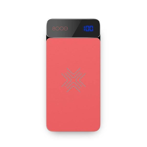 Planet Gates China / Red ROCK QI Wireless Charger Power Bank 5V 2A 5W External Battery with Digital Display Powerbank for iphone X 8 Samsung S8 Note 8