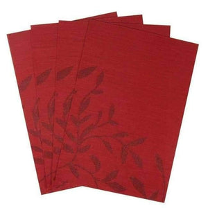 Planet Gates China / Red Set of 4 PVC Flower Pattern Placemats for Dining Table Runner Linens Place Mat in Kitchen Accessories Cup Wine Mat