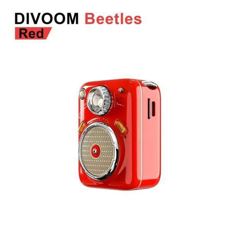 Planet Gates China / Red / Speaker Divoom Beetles Mini Bluetooth Speaker with FM Radio,Cute Portable Outdoor Wireless Speaker ,Long Battery Life Support TF Card