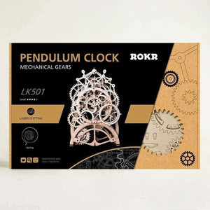 Planet Gates China Robotime DIY Gear Drive Pendulum Clock by Clockwork  3D Wooden Model Building Kits Toys Hobbies Gift for Children Adult LK501