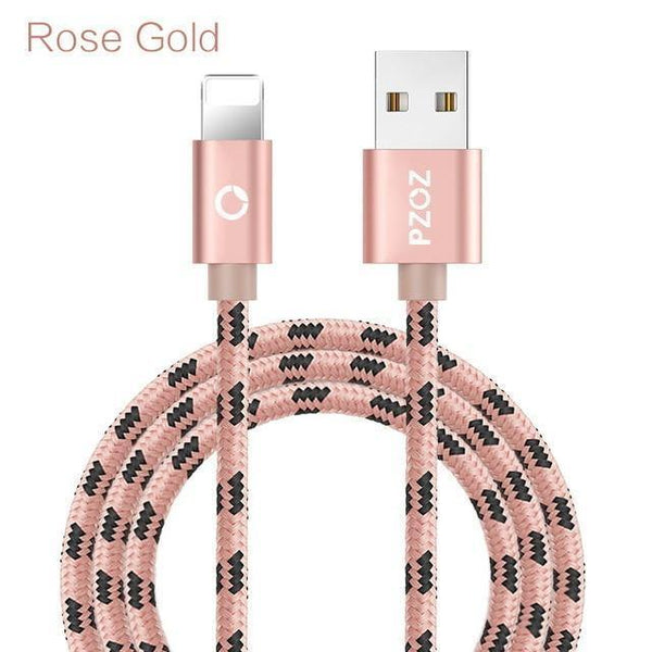 Planet Gates China / Rose Gold / 0.25m PZOZ usb cable for iphone cable Xs max Xr X 8 7 6 plus 6s 5 s plus ipad mini fast charging cables mobile phone charger cord data