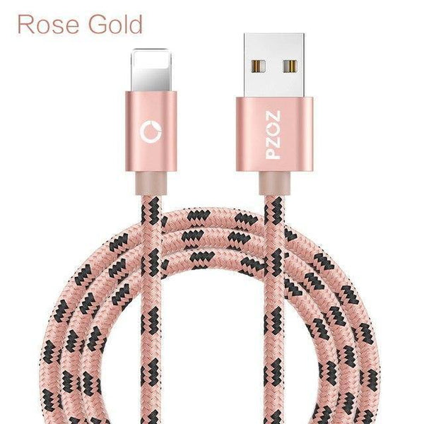 Planet Gates China / Rose Gold 10pack / 100cm PZOZ 10 pieces usb cable for iphone cable 8 7 6 plus 6s 5 5s se x ipad air mini fast charging cables phone charger data adapter