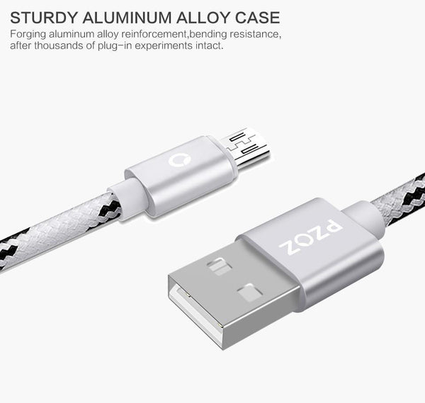Planet Gates China / Rose gold / 2m PZOZ Micro USB Cable Fast Charging Phone Charger adapter Data Cabel For Samsung Xiaomi Huawei MEIZU SONY Android Charge Microusb