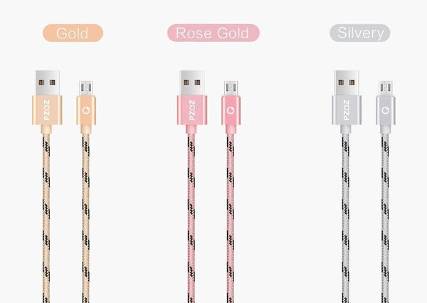 Planet Gates China / Rose gold / 2m PZOZ Micro USB Cable Fast Charging Phone Charger adapter Data Cabel For Samsung Xiaomi Huawei MEIZU SONY Android Charge Microusb