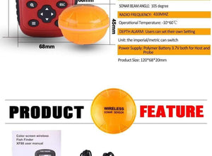 Planet Gates China Russian/English Wireless Sonar Sensor Fish Finder 0.6-40m Depth Echo Sounder for Winter Ice Fishing Tackle Fishfinder