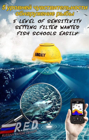 Planet Gates China Russian Version Color Screen Wireless Fish Finder Rechargeable Battery 100m Operational Range Waterproof