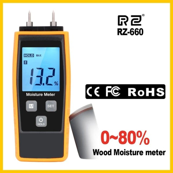 Planet Gates China / RZ660 RZ Wood Moisture Meter Hygrometer Timber Damp Detector Tree Density Digital Wood Humidity Tester