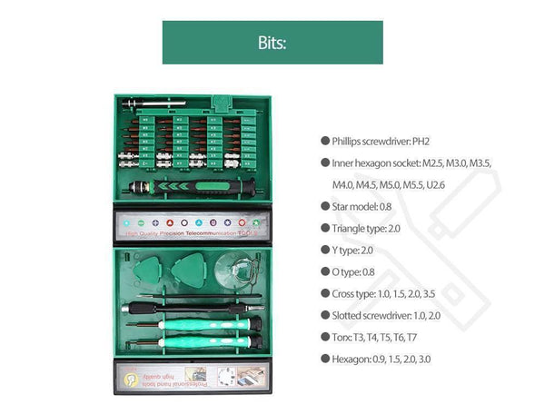 Planet Gates China Screwdriver Set 38 in1 Repair Tools Kit Precision S2 Alloy Steel ferramentas tool for Electronic Repair Tools Kit for Phone